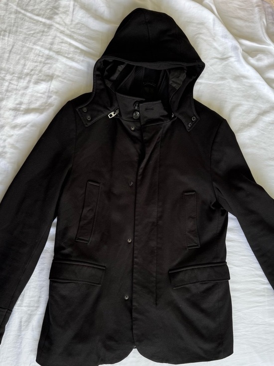 ZARA Man Black Hooded Jacket | Insulated Lined Coat | Size M - Picture 8 of 9